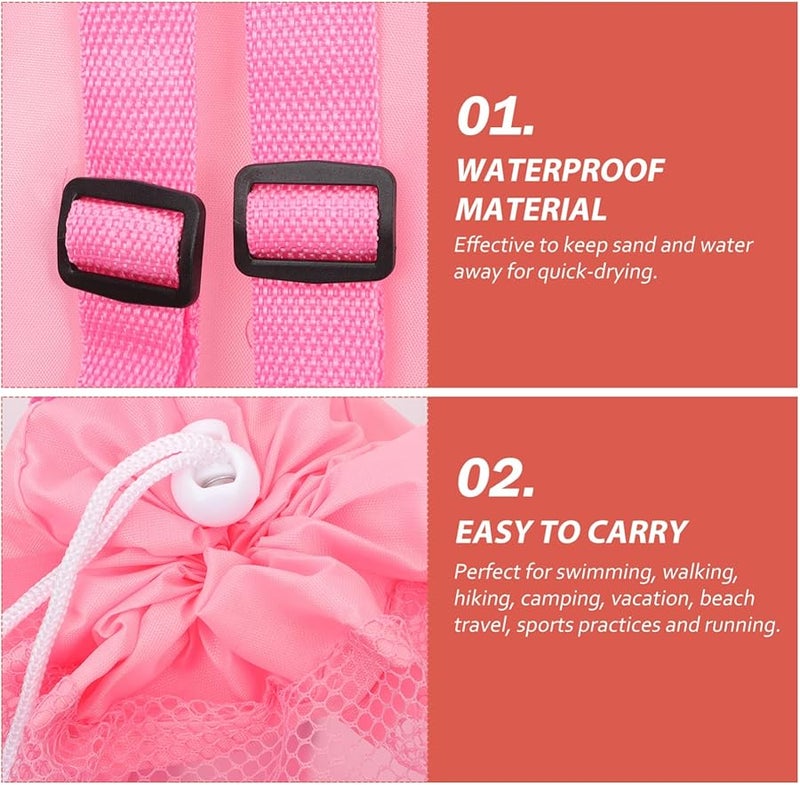 حقيبة ألعاب شاطئ كبيرة سعة شبكية كرتونية للأطفال لتخزين ألعاب الرمل للسفر والترفيه - Image 3